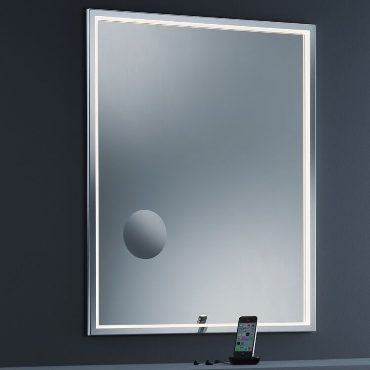 Rectangular Small Trim Lit Mirror